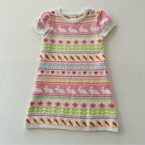 Gymboree 5T Toddler Girl Easter Bunny Pink Knit Dress Spring Pastel